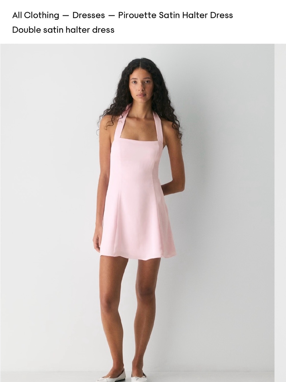 Aritzia Pirouette Satin Halter Dress